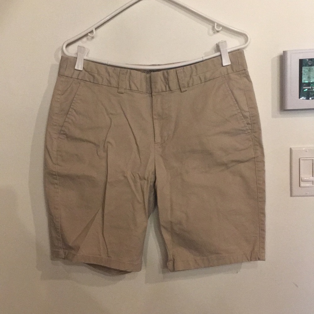 beige bermudas